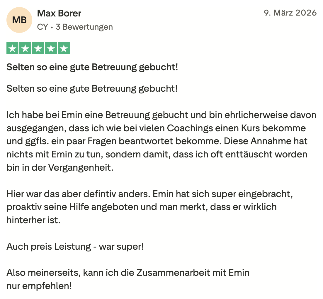 Trustpilot Bewertung 1