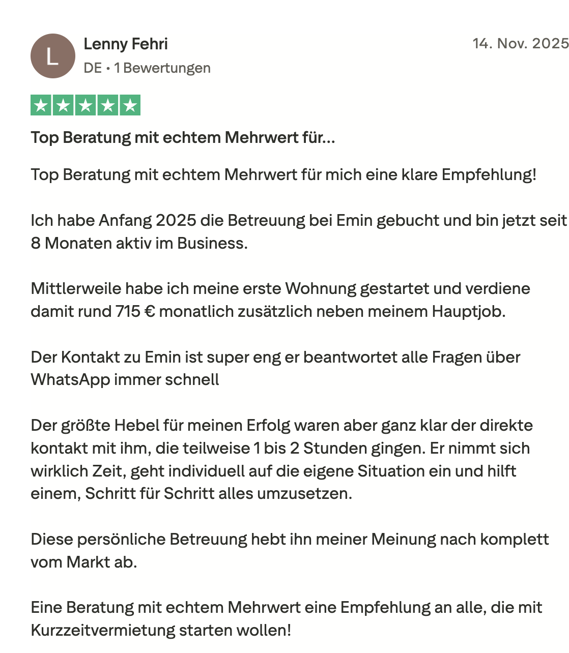 Trustpilot Bewertung 10