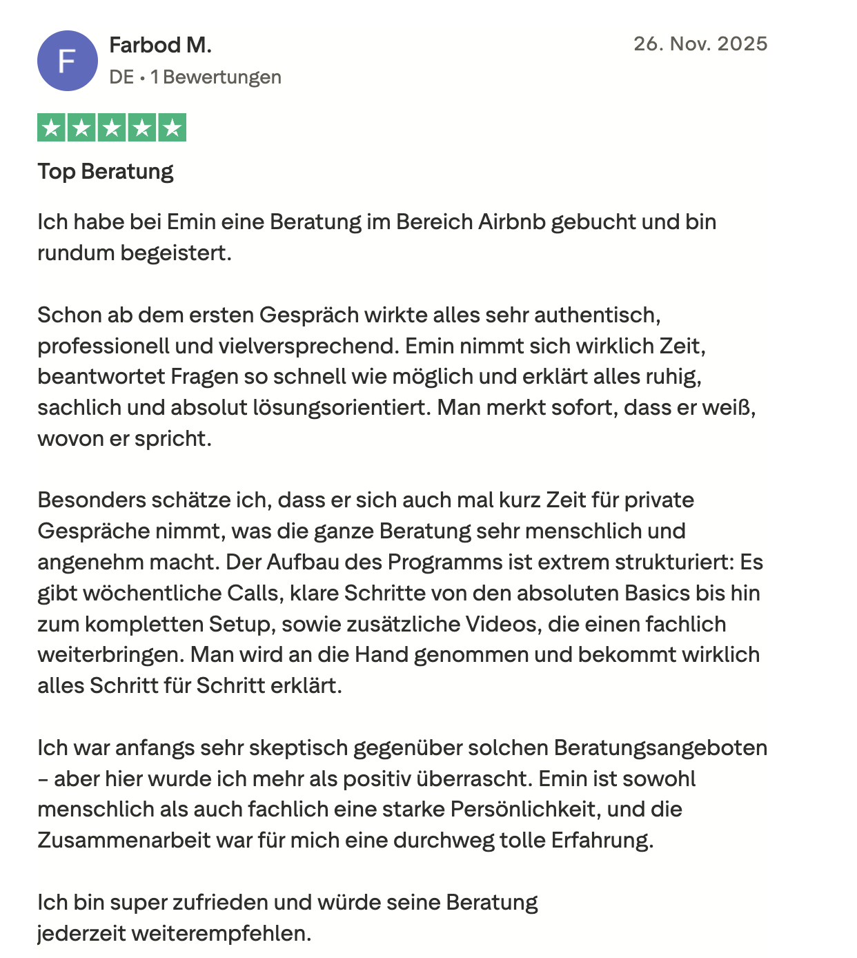 Trustpilot Bewertung 8